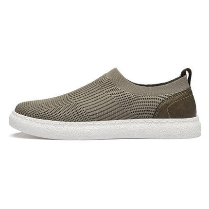 Summer New Vintage Board Shoes Fly-woven Cowhide Mesh Shoes Fashion Comfortable Invisible Height-increasing Mesh Board Shoes Trend