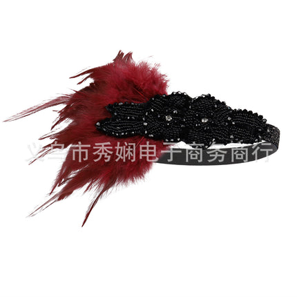 European and American Vintage Hair Band 1920 Great Gatsby Inspired Feather Headband Cocktail Party Hair Accessories