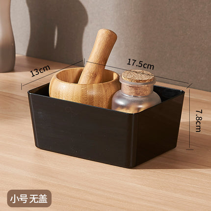 Household black PET storage box sundry basket dormitory storage kitchen multi-function basket finishing storage wholesale