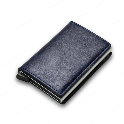New Men's Multi-Card Slot Metal Wallet Card Holder Rfid Anti-Theft Short Wallet Wallet Menwallet