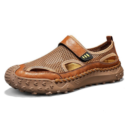2025 New Mesh Sandals Men's Summer Outdoor Thick-Soled Sandals Outdoor Sports Breathable Toe-Cap Beach Shoes