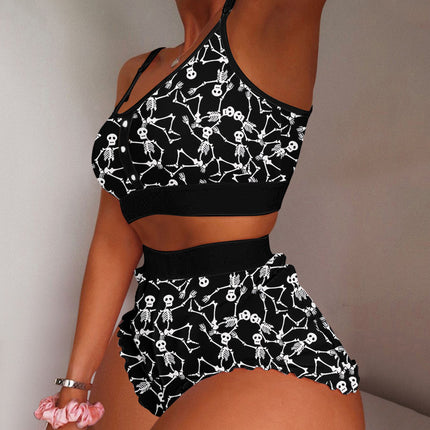 European and American Foreign Trade Cross-Border Sales Strawberry Print Camisole Two-Piece Loungewear Sweet Pajamas Stylish Sweet Style