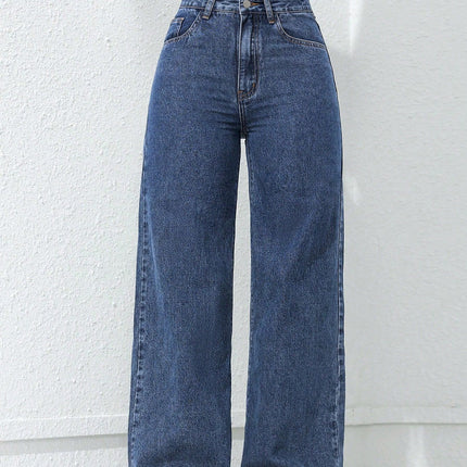 American Wide-Leg Jeans for Women 2025 Spring New Style Washed Loose Slimming Look Straight Floor-Length Denim Pants Jeans