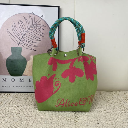 Korean Style New Ins Knot Handbag Spring and Autumn Portable Bucket Bag Travel All-match Small Large Capacity Handbag