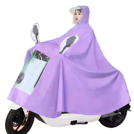 Raincoat Electric Car Long Full-Body All-In-One Parent-Child Raincoat Double Cycling Thickeneded Rainproof Electric Vehicle Poncho