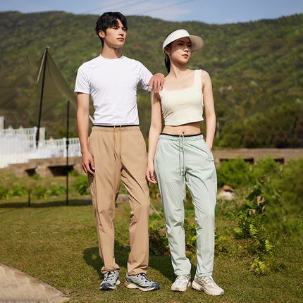 2024 summer outdoor sports quick-drying pants men's and women's ice silk cool pants breathable light hiking pants wholesale