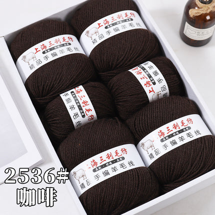 Shanghai Sanli 290 medium thick wool diy hand-knitted wool sweater cardigan scarf wool wholesale