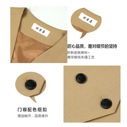 Women's Vest Jacket 2025 Spring and Autumn New Versatile Waist-Cinching Slimming Stylish Sleeveless Outerwear with Diagonal Pockets for Layering