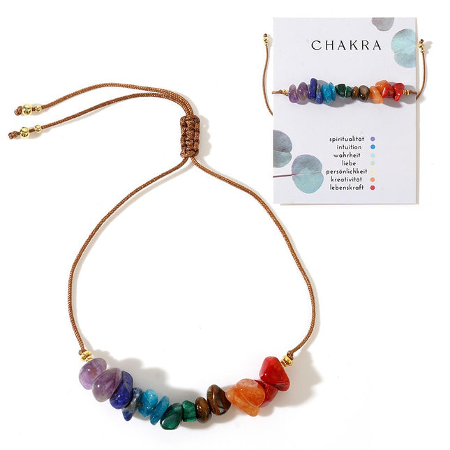 Amazon New Gravel Combination Bracelet Creative Citrine Tiger Eye Implicit Beaded Wax Line Bracelet for Women