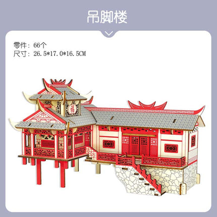 wooden three-dimensional assembled military model angel tank puzzle assembled boy wooden toy diy hut puzzle