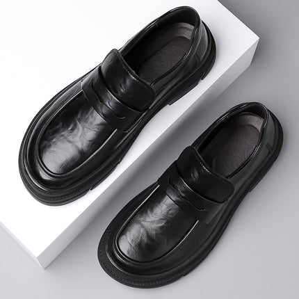 2026 New Style Casual Leather Shoes for Men, Breathable Formal Business Men's Slip-On Loafers, Trendy Beanie Shoes