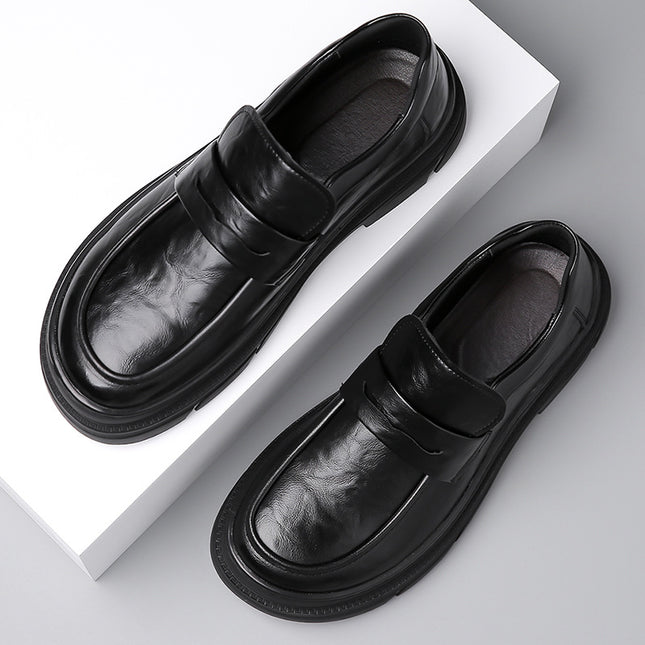 2026 New Style Casual Leather Shoes for Men, Breathable Formal Business Men's Slip-On Loafers, Trendy Beanie Shoes