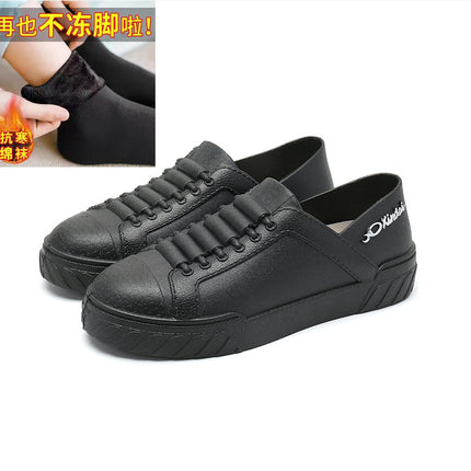 New Fashion Student Rain Shoes Women's Short Rain Boots Non-slip Wear-resistant Low-top Waterproof Shoes Shallow Mouth Lightweight Rubber Shoes for Women