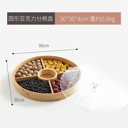 Desktop Dust-proof Tea Bag Storage Box Bamboo Cultural Play Jewelry Storage Box Medicine Sub-packing Box Jiugongge Storage Box