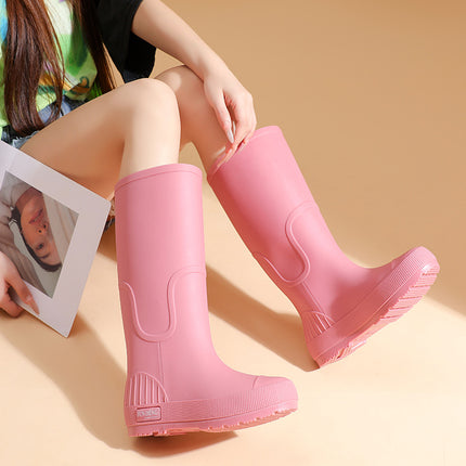 Spring and Autumn Women's British Style High-rise Rain Boots Thickened Height-increasing Slim Look Women's Boots Waterproof Non-slip Easy-washable Rainy Day Exquisite Rain Boots