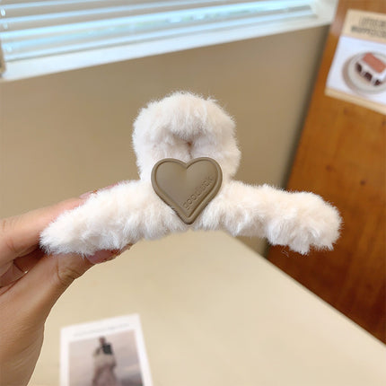Autumn and Winter plush hairpin female clip headdress furry shark clip cute high-grade sense back head clip high-end hairpin