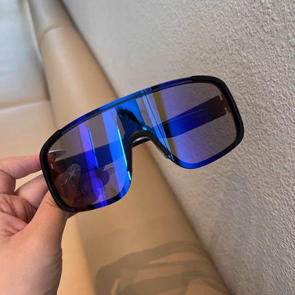 Personalized Reflective Outdoor Cycling Glasses Road Cycling Sports Night Cycling Sunglasses Women's Trendy Large Frame Windproof Goggles