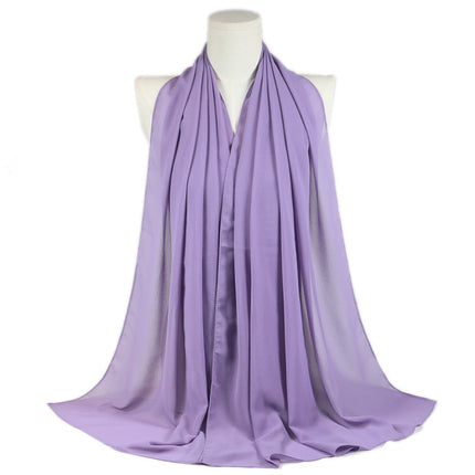Solid Color Single Color Pearl Chiffon Scarf Malaysia Hot Selling Long Scarf Scarf Shawl Export Malaysia