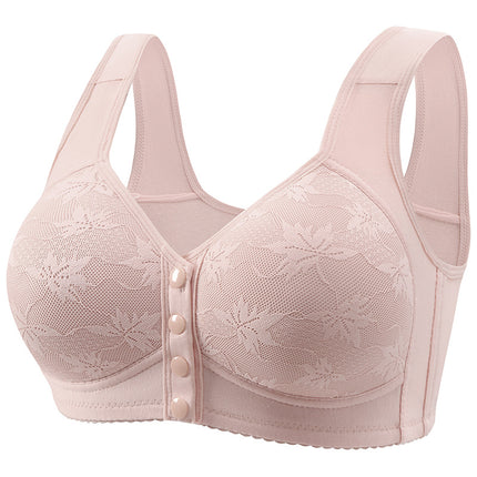 Large Cup 288【3-Piece Set】Cross-Border Front-Clasp Bra, Large Size, Vest-Style, Push-Up, Wireless, Thin Style