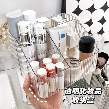 Light Luxury Cosmetics Storage Box Desktop Dressing Table Lipstick Skin Care Products Water Ripple Acrylic Large Capacity Storage Rack