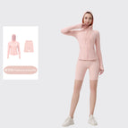 Cherry pink blossom half length hooded jacketsuit / 2/S
