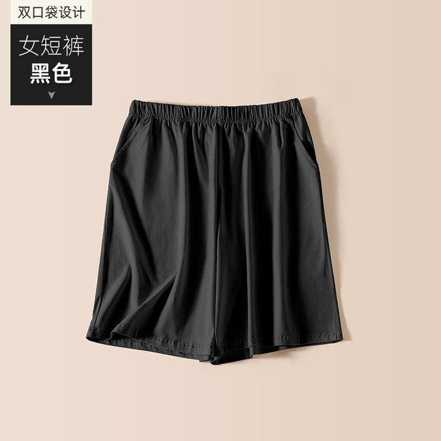 [7A antibacterial] pure cotton Women's pajama pants summer fifth pants shorts thin plus size home Outdoor Sports Leisure