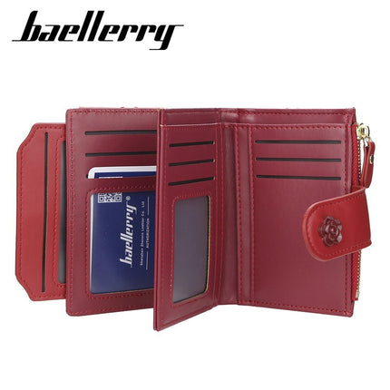 Baellerry Short Women's Wallet Fashionable K-Style Multi-Card Slot Card Holder Vertical Storage Simple Coin Purse for Women