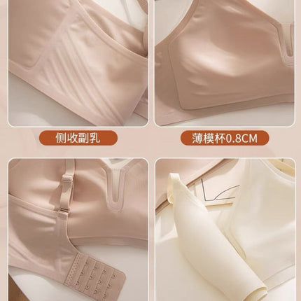 Cross-Border Popular Hollow-Out Backless Bra for Women, Wireless, Push-Up, Anti-Sagging, Seamless, Adjustable, Thin Style