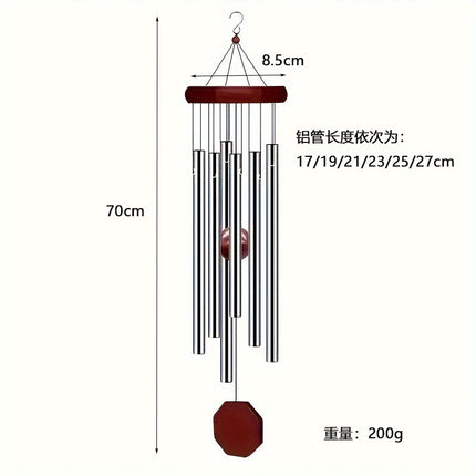 Cross-border explosions six-tube retro classic metal wind chime high sense aluminum tube metal hanging decoration home decoration wind chime
