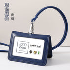 Blue horizontal calf leather cord