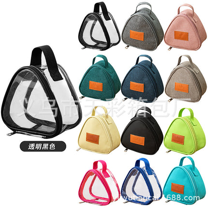 Triangular Lunch Box Handbag Polyester Rice Ball Insulated Lunch Box Bag Thickened Aluminum Foil Office Worker Lunch Bag Student Lunch Bag