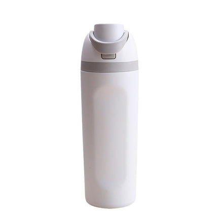 New Sports Plastic Cup Space Cup Men's and Women's Car Outdoor Straight Cup Fashion Double Drinking Lid Large Capacity Direct Drinking Cup