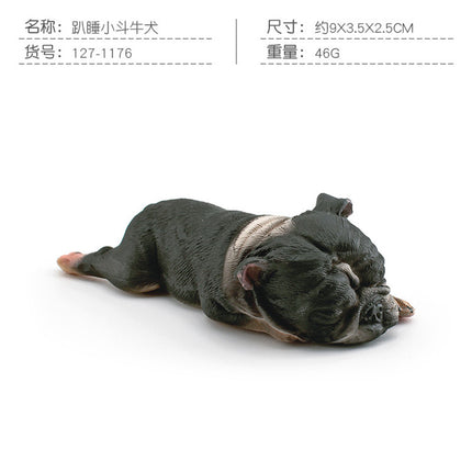 Cross-border Children's Cognitive Simulation Pet Dog Model Sleeping Posture French Bulldog Chai Dog Decorative Ornament Toy