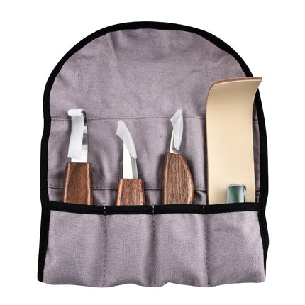 Square Handle Carving Knife, Wood Carving Knife, Cloth Bag Set, 6-Piece Set, Wood Carving Knife, Scoop Knife, Woodworking Carving Knife, Handmade Wood Carving Knife