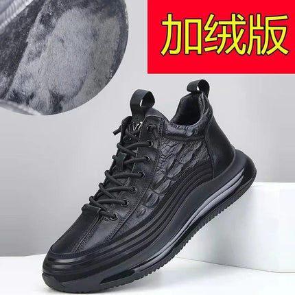 2026 New Model Men's High-Top Sneakers with Air Cushion and Soft Sole, Crocodile Embossed Fashion Casual Sports Shoes for Men