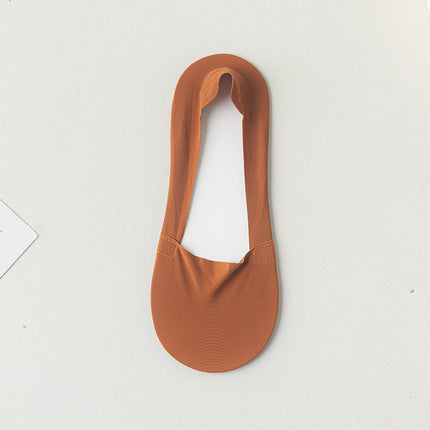 Women's Summer Thin Boat Socks, Solid Color, Low-Cut Invisible Socks, Silicone Non-Slip, Anti-Drop, Short Tube Seamless Cotton Socks