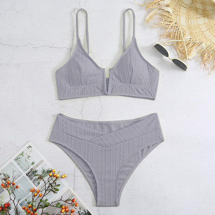2024 New European and American Bikini Women's Swimsuit High Waist Sexy Swimwear Fashionable Separates Swimsuit Special Material Fabric