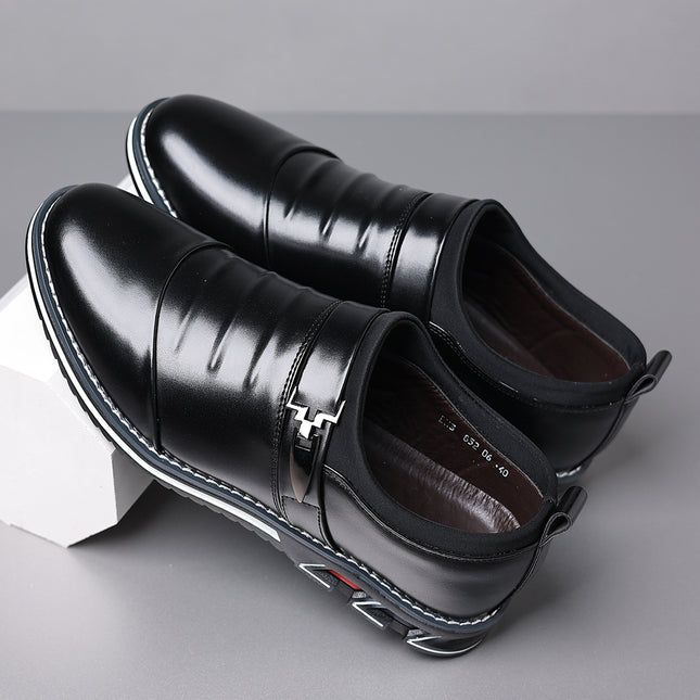 Formal New Style Loafers Solid Color Office Shoes Business Legs Casual Shoes Men's All-match Wear-resistant Casual Shoes Men's Shoes