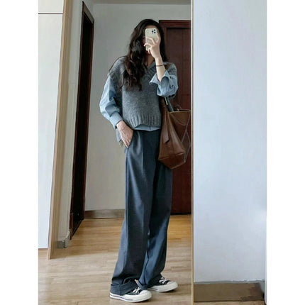 Autumn Skirt Women's 2023 New Early Autumn Wear suit Academy Style Shirt Vest Autumn Wear with a Complete Set