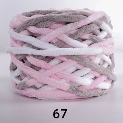 Factory wholesale 100g thick ice strip wool single-strand woven wool ball hook crochet slippers thread self-woven wool ball