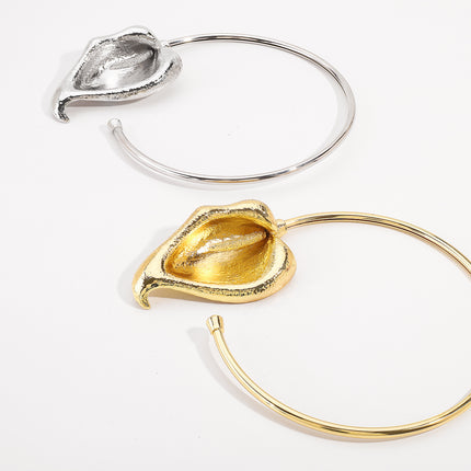 N12144 European and American Exaggerated Poplar Leaves Three-dimensional Metal Wind Collar Light Luxury Retro Niche High-end Necklace for Women