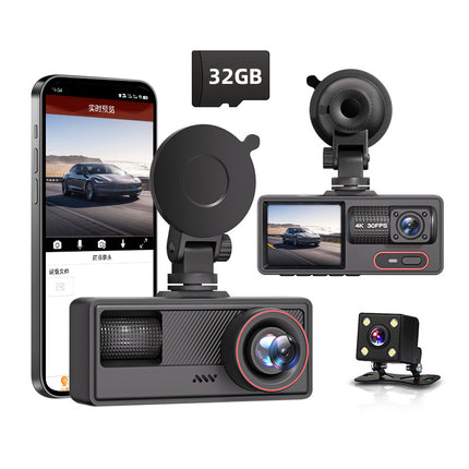 New HD 1080P three-recording driving recorder wifi connection infrared night vision parking monitoring reversing image