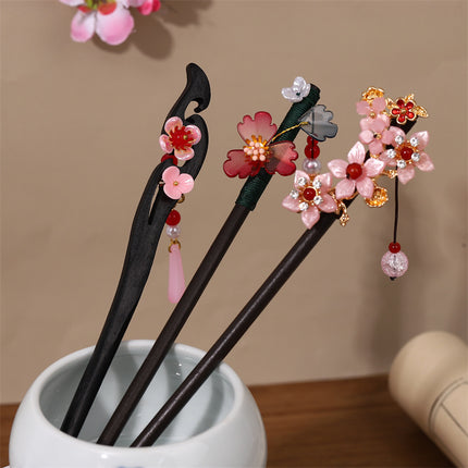 New Year Red Festive Chinese Style Hairpin Palace Style Tassel Walking Hair Hairpin Retro Hanfu Ancient Dress Cheongsam Hair Accessories Women