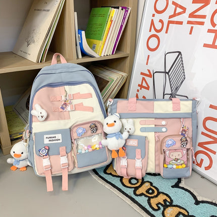 Wholesale New Casual Fashion Korean Style Fresh Color Contrast Backpack Middle School Student Schoolbag Japanese Niche Design Backpack