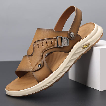 Popular Sandals for Men, Summer Dual-Purpose Driving Sandals, Casual Non-Slip Soft Sole Breathable Beach Shoes, Drop Shipping