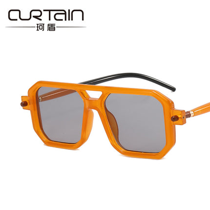 2023 New Double-Beam Glasses Frame Square Frame Fashion Sunglasses European and American Internet Celebrity Street Photography Sunglasses Ins Sunglasses