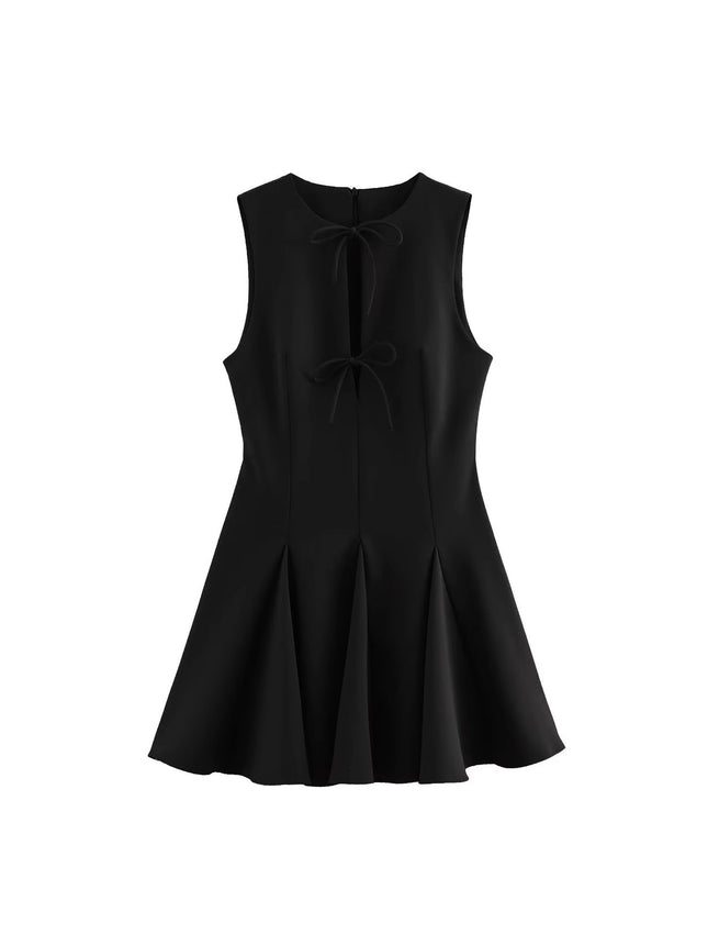 2025 Cross-Border Foreign Trade Wholesale Summer Suede Split Design Tea Break Style Large Hem Sleeveless Dress