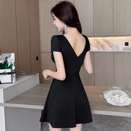 Work Clothes Foot Bath Female Technician New Low-cut Sexy Waist Slim-fit Elegant Slim Dress Night Head Shop Clothes
