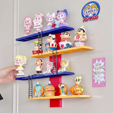 Cross-Border Punch-Free Wall-Mounted Blind Box Figure Storage Rack Dopamine Display Rack Blind Box Wall Storage Rack Storage