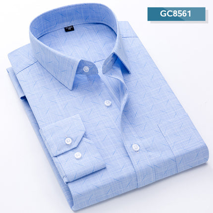 New men's long sleeve plaid shirt men's business casual shirt for the elderly Amoy supply a generation of micro-supply